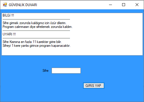 Ilk C# Projem